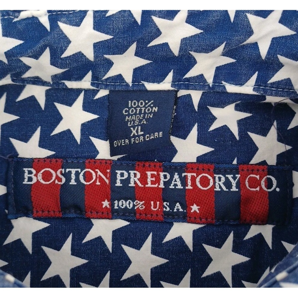 Boston Prepatory Co Mens XL USA Flag Long Sleeve Button-Down - Picture 2 of 8